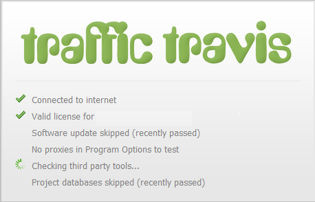 Traffic Travis Start Screen - Traffic Travis vs Market Samurai