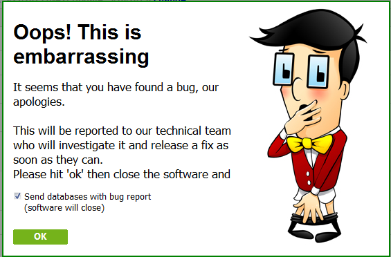 Traffic Travis error bug report screenshot