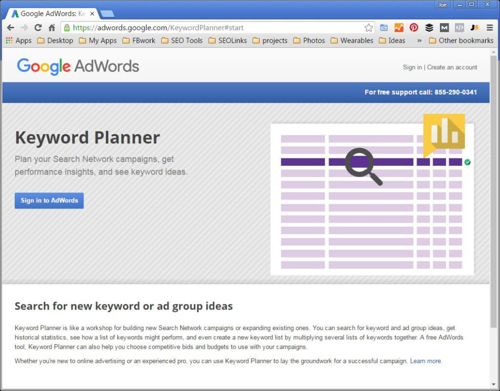 google keyword planner 2016